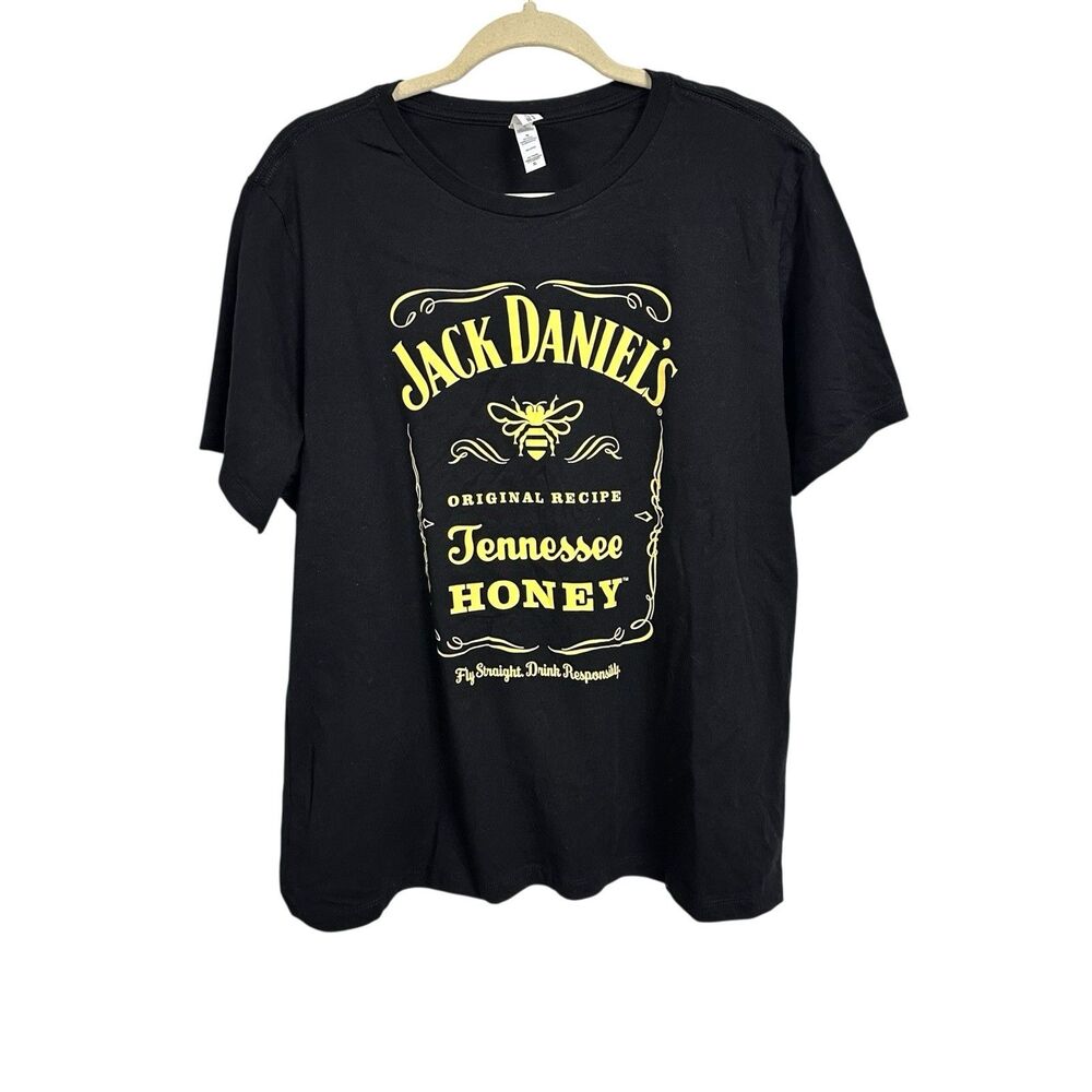 Jack Daniels Womens Sz XL Black Tennessee Honey Whiskey Original Recipe T-Shirt
